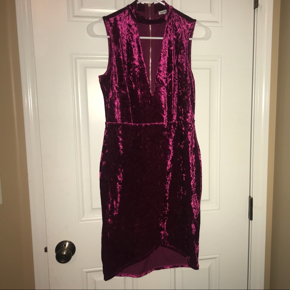 Burgundy Velvet Dress